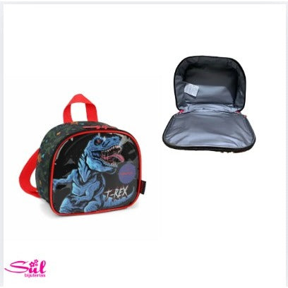 Mochila de Rodinhas Infantil Luxcel Up4You T-Rex com Lancheira – Dinossauro Estampado, Resistente e Divertida