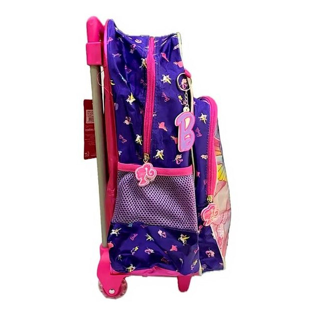 Mochila Escolar Barbie com Rodinhas Luxcel Roxa – Ideal para Meninas na Volta às Aulas