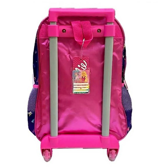 Mochila Escolar Barbie com Rodinhas Luxcel Roxa – Ideal para Meninas na Volta às Aulas