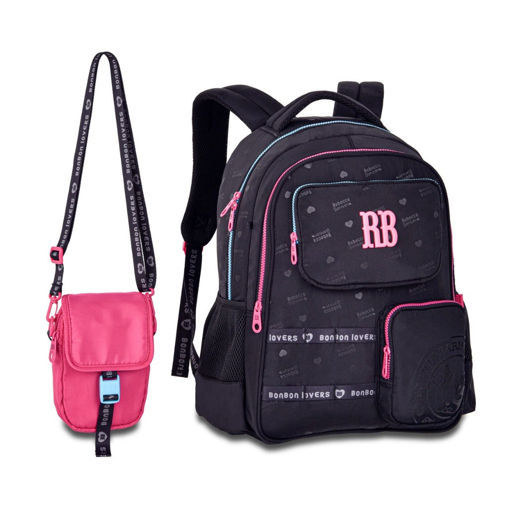 Mochila Rebecca Bonbon Original Urban Mix + Shoulder Bag Removível Notebook 17.5 Antifurto Escolar Luxo Envio Imediato