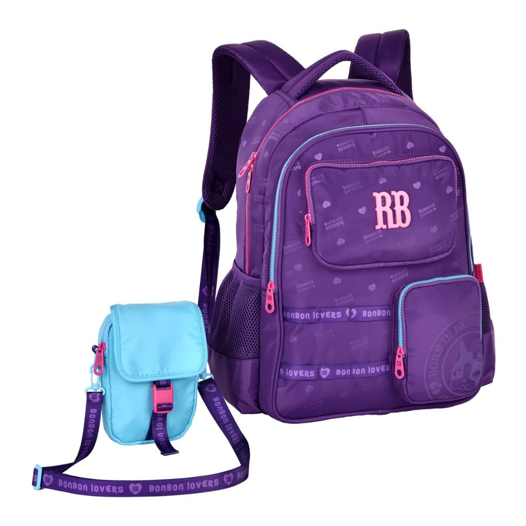 Mochila Rebecca Bonbon Original Urban Mix + Shoulder Bag Removível Notebook 17.5 Antifurto Escolar Luxo Envio Imediato