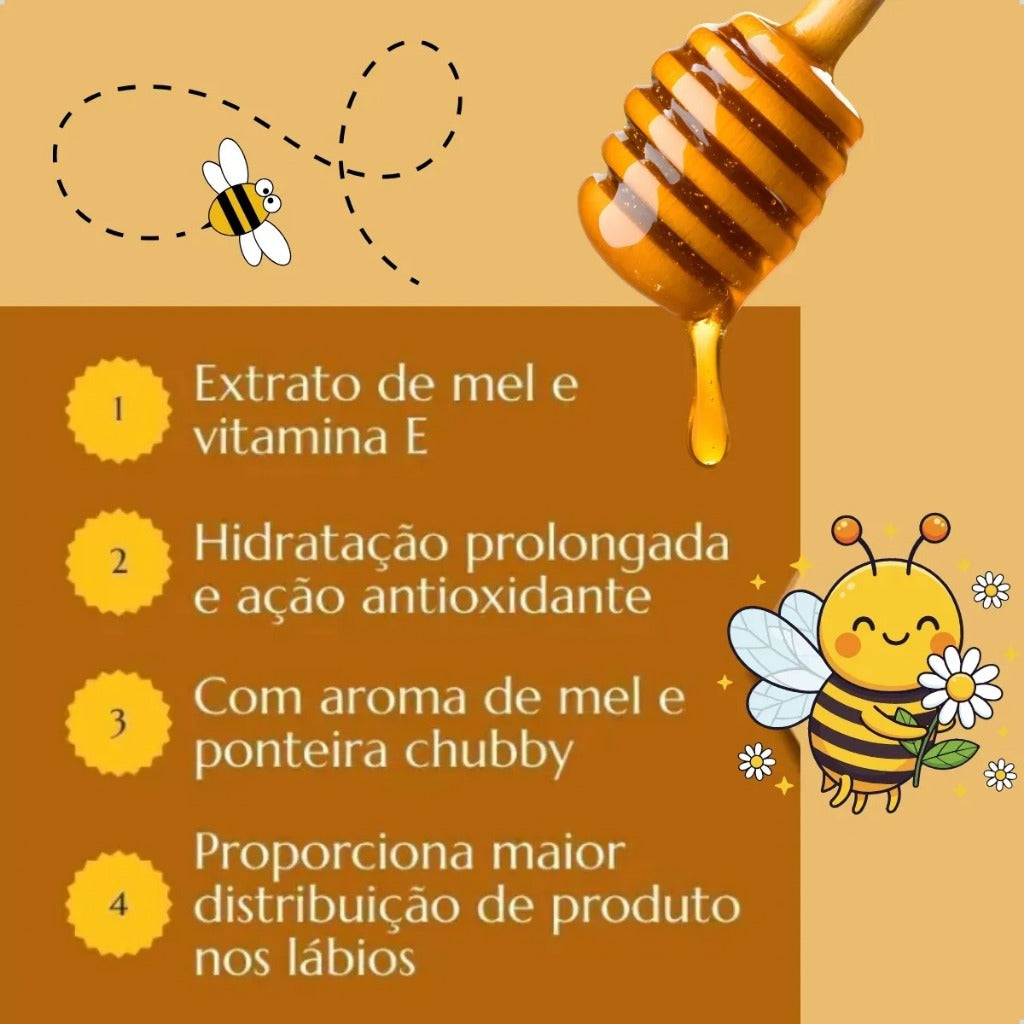 Lip Oil Gloss Hidratante de Mel Romantic Rain com Chaveiro Fofo – Brilho Natural e Hidratação