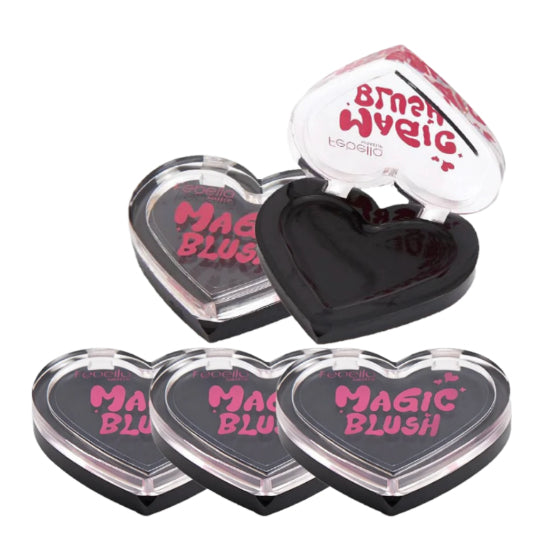 Kit Maquiagem Magica Febella Batom Blush Black Pink Muda De Cor Reage Ph Rosa Natural