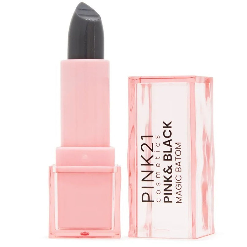 Kit Maquiagem Magica Febella Batom Blush Black Pink Muda De Cor Reage Ph Rosa Natural