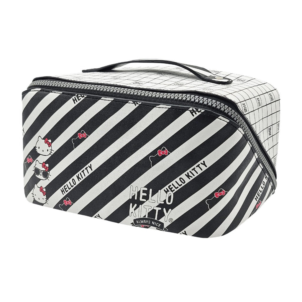 Necessaire Hello Kitty Feminina Estojo Maquiagem Organização Viagem Transparente Poá Zíper Duplo Kit 2 Unidades Luxo