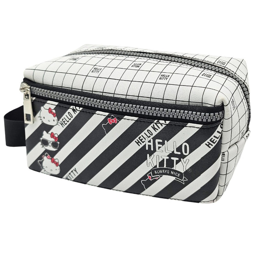 Necessaire Hello Kitty Feminina Estojo Maquiagem Organização Viagem Transparente Poá Zíper Duplo Kit 2 Unidades Luxo