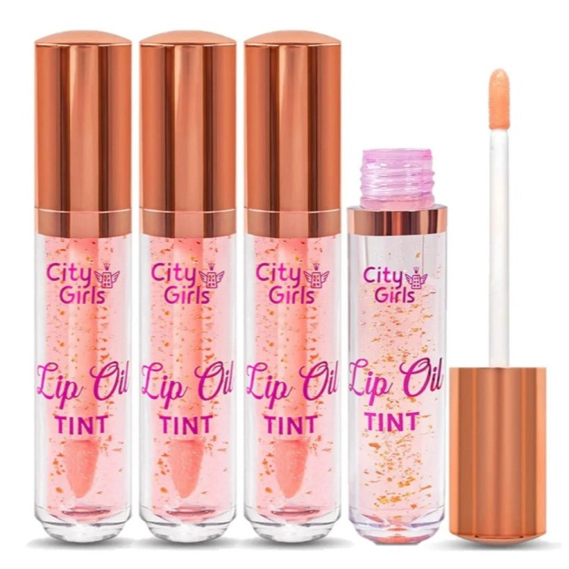 Lip Oil Tint City Girls Com Brilho Dourado Hidratante | Envio Rápido