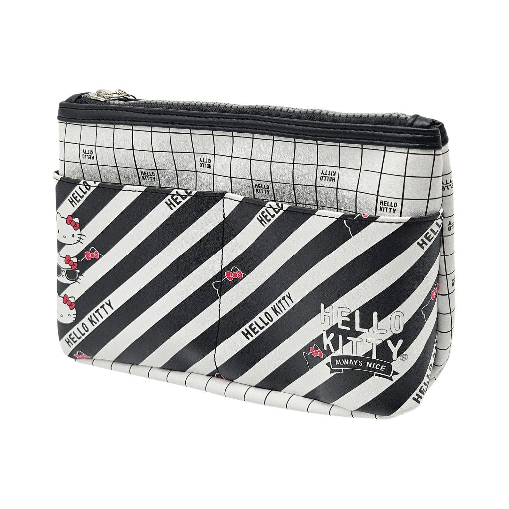 Necessaire Hello Kitty Feminina Estojo Maquiagem Organização Viagem Transparente Poá Zíper Duplo Kit 2 Unidades Luxo