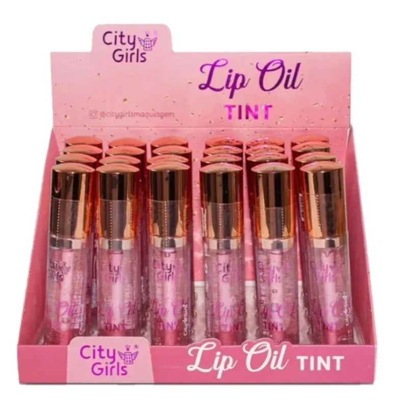 Lip Oil Tint City Girls Com Brilho Dourado Hidratante | Envio Rápido