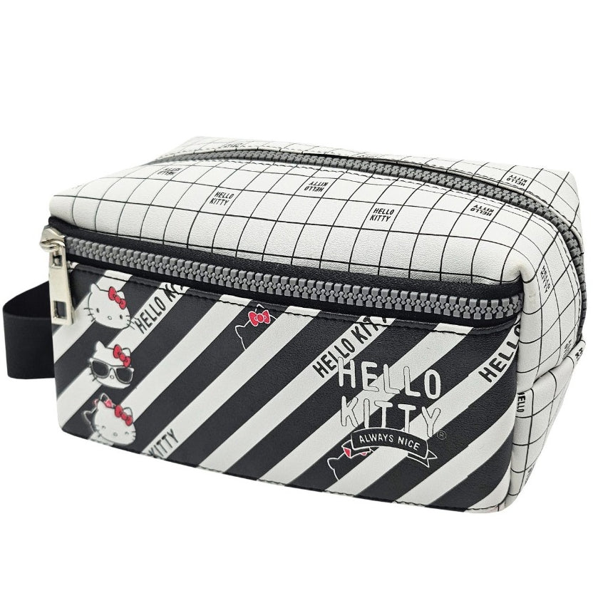 Necessaire Hello Kitty Feminina Estojo Maquiagem Organização Viagem Transparente Poá Zíper Duplo Kit 2 Unidades Luxo