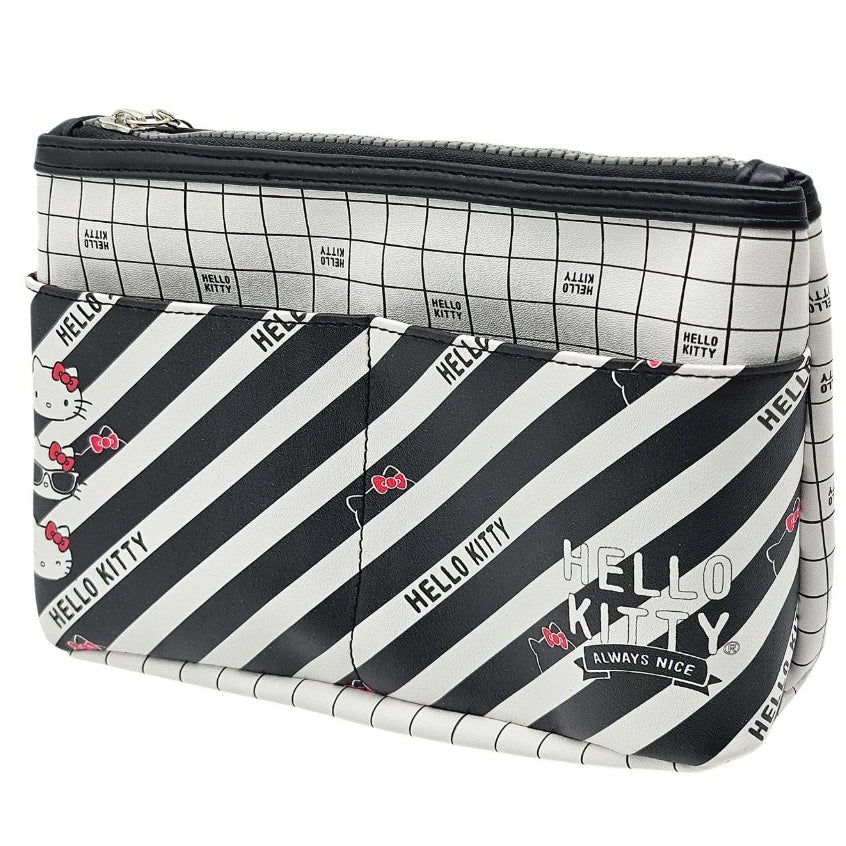 Necessaire Hello Kitty Feminina Estojo Maquiagem Organização Viagem Transparente Poá Zíper Duplo Kit 2 Unidades Luxo