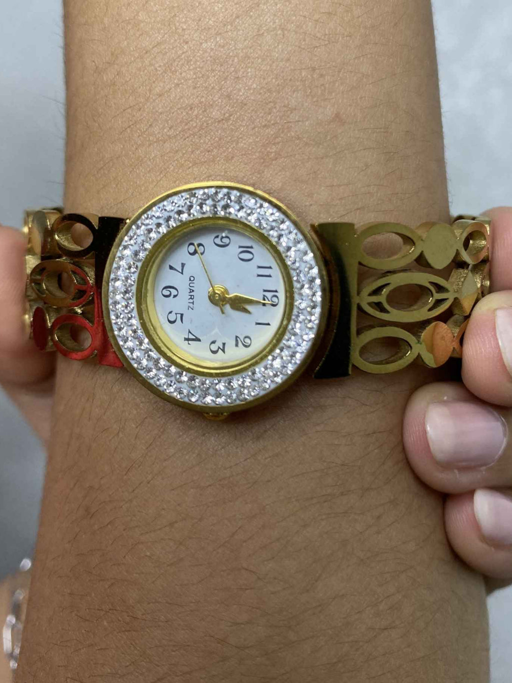 Relogio Feminino Luxo Aco Inoxidavel Nao Escurece Cravejado Bracelete Pulseira Bangle Prova Dagua Top