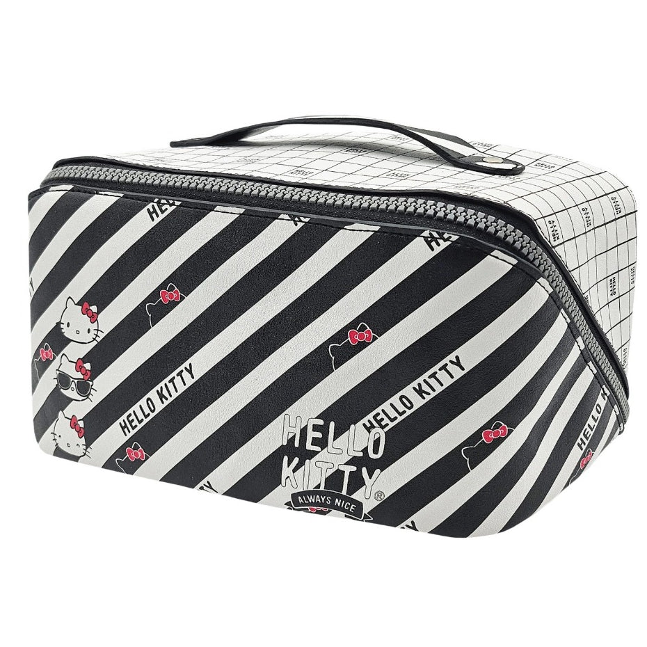 Necessaire Hello Kitty Feminina Estojo Maquiagem Organização Viagem Transparente Poá Zíper Duplo Kit 2 Unidades Luxo