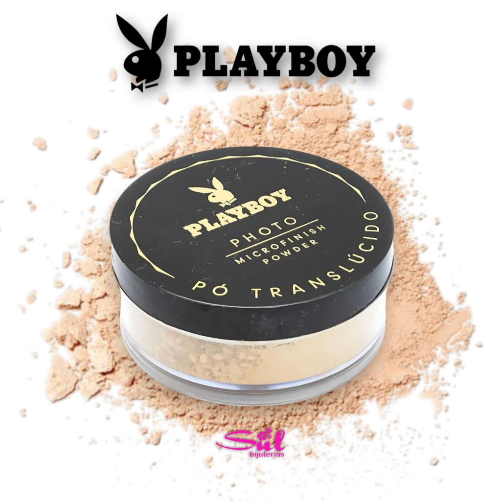 Pó Translúcido Misto Playboy Professional Matte Facial 16g Antioleosidade Selagem de Maquiagem Skin Care Resistente