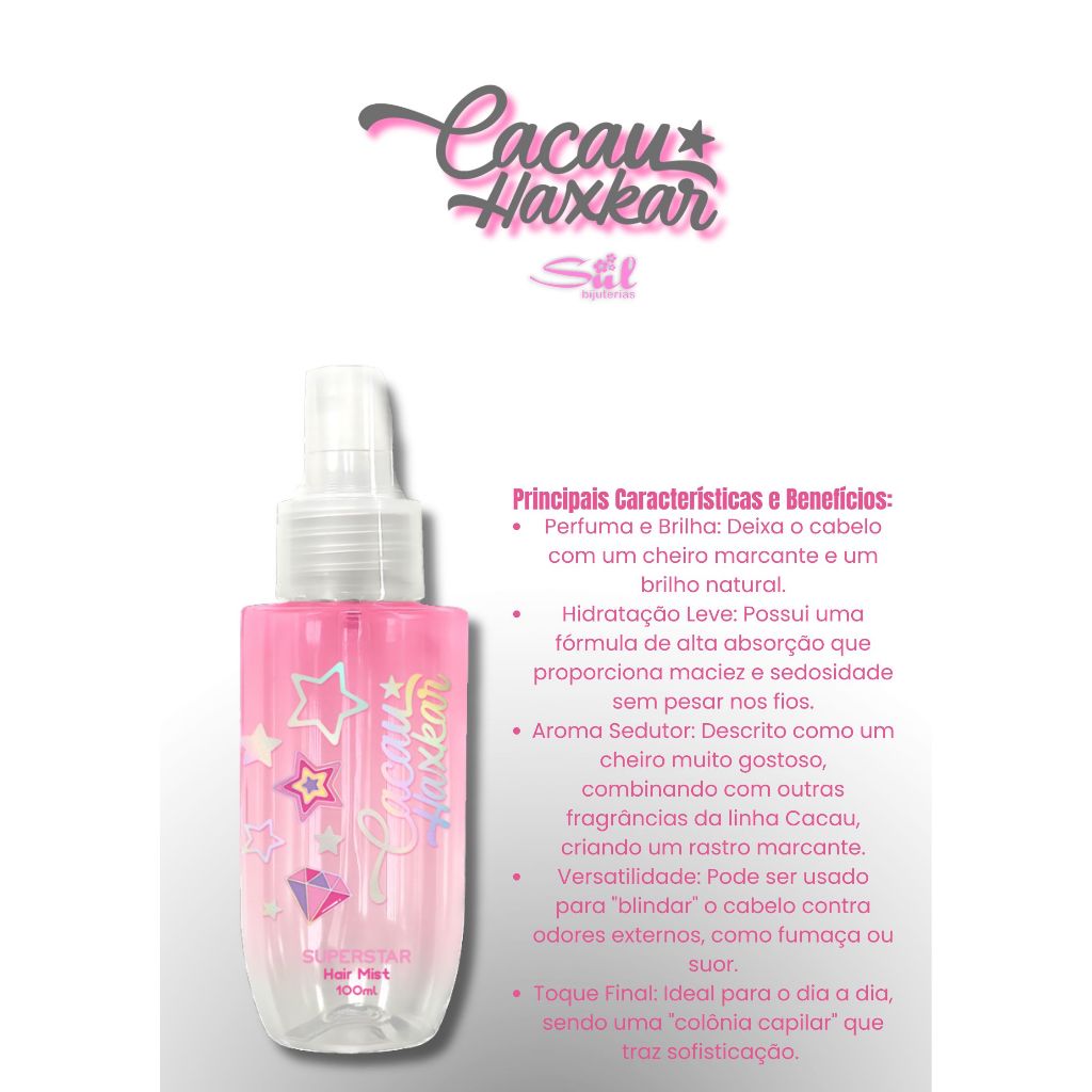 Perfume para Cabelo e Hidratante Iluminador com Glitter Cheiro Marcante