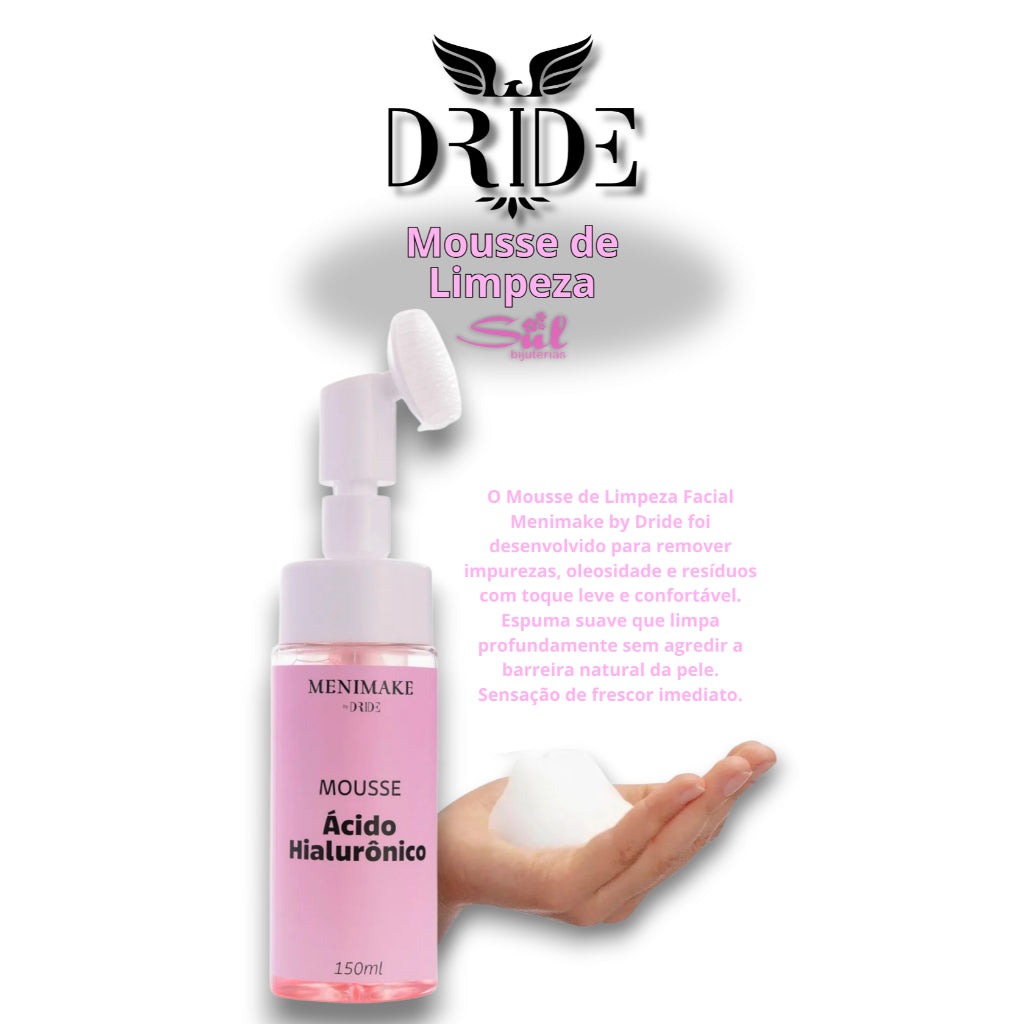 Kit SkinCare Profissional  Mousse Limpeza + Sérum Rosa Mosqueta + Bruma Fixadora Menimake