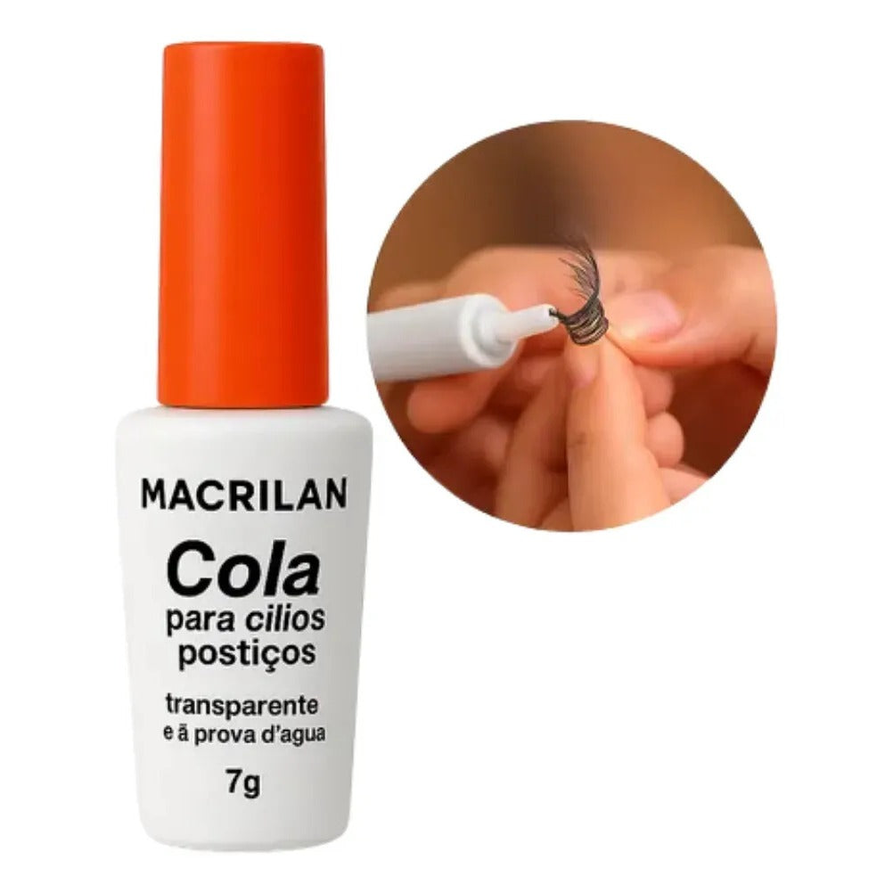 Cola Para Cílios Postiços Macrilan Transparente À Prova D'água Fixação Longa Duração Original 7g Top