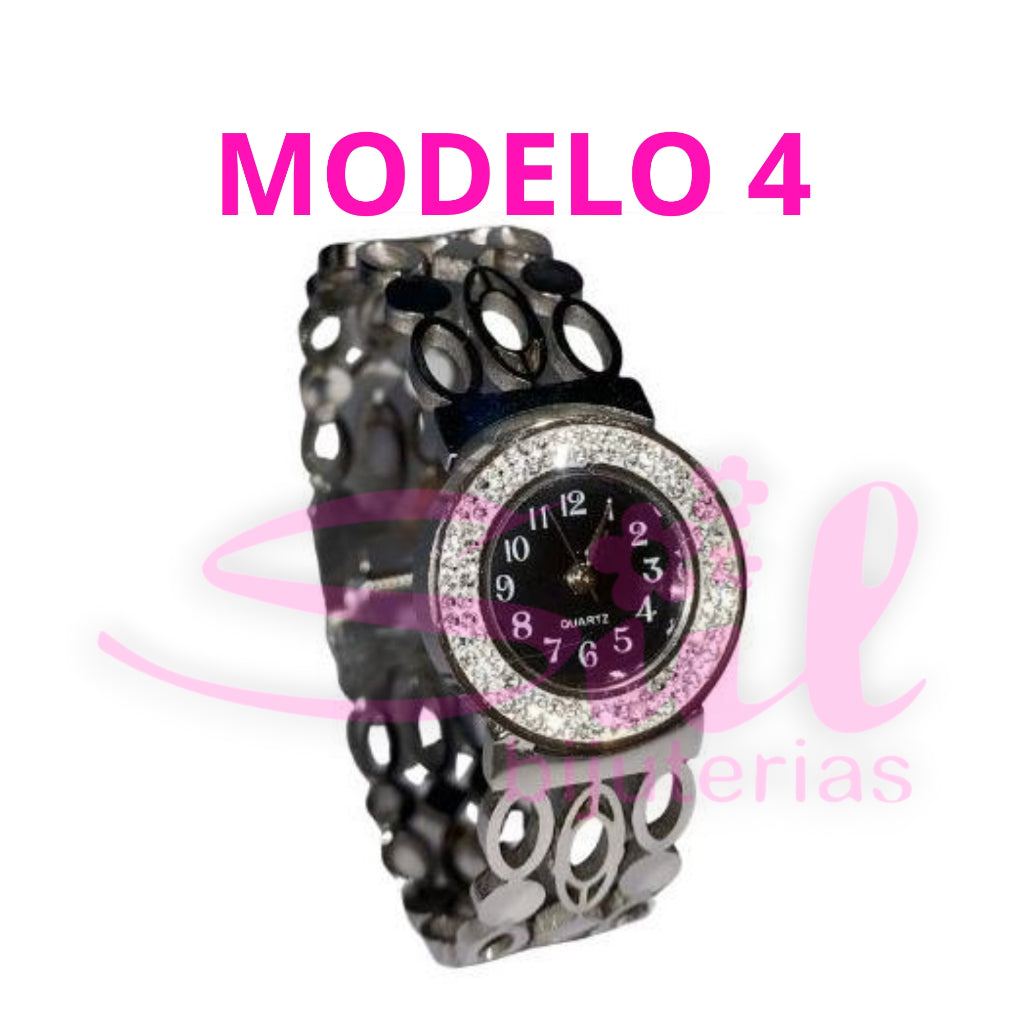 Relogio Feminino Luxo Aco Inoxidavel Nao Escurece Cravejado Bracelete Pulseira Bangle Prova Dagua Top