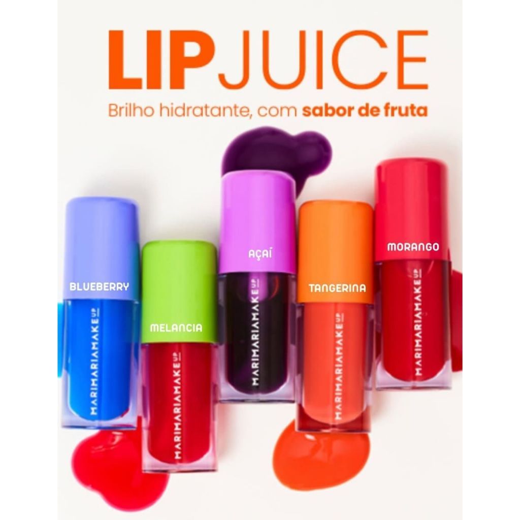 Lip Juice Gloss Labial Hidratante Ácido Hialurônico Vitamina E Brilho Intenso Manteiga de Karité