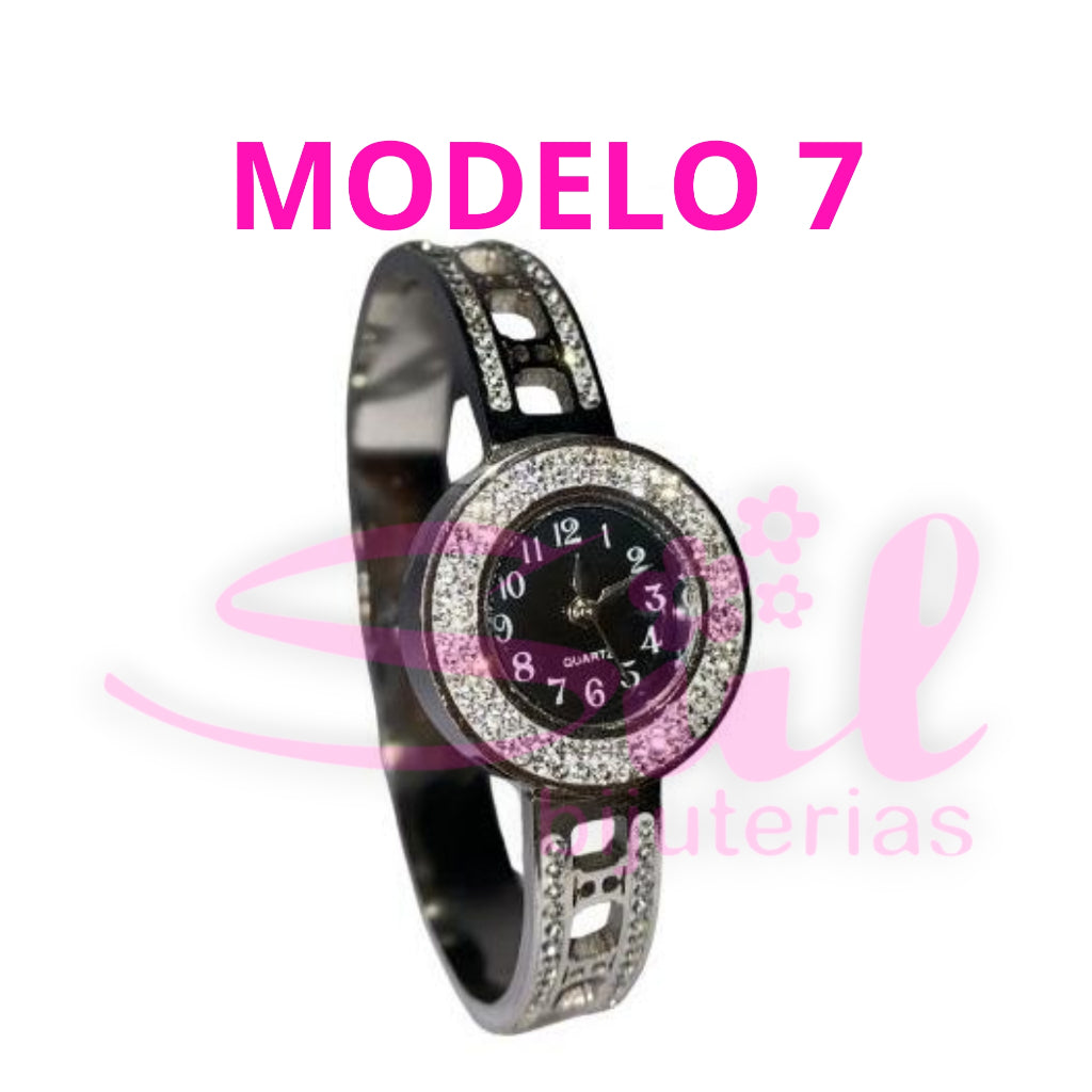 Relogio Feminino Luxo Aco Inoxidavel Nao Escurece Cravejado Bracelete Pulseira Bangle Prova Dagua Top