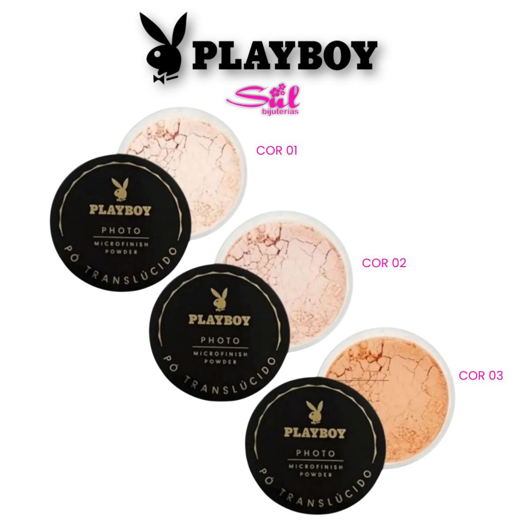 Pó Translúcido Misto Playboy Professional Matte Facial 16g Antioleosidade Selagem de Maquiagem Skin Care Resistente