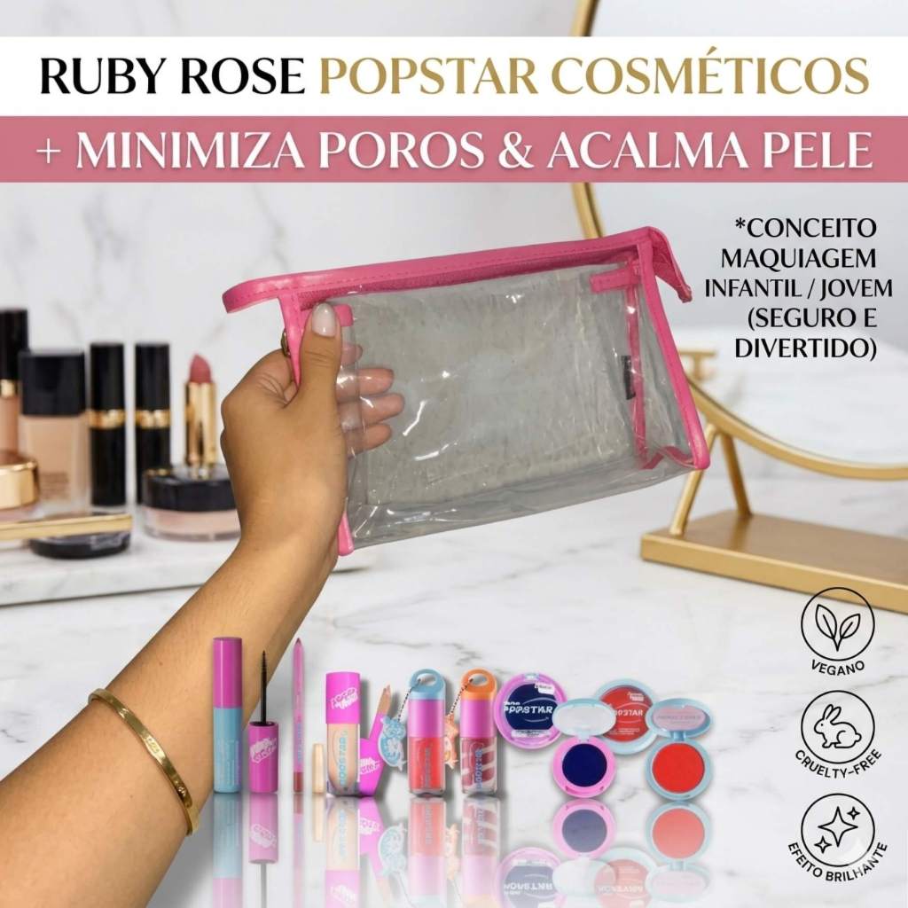 Kit De Maquiagem Ruby Rose Original Completo Presente Dia Dos Namorados Com Necessaire Envio Rapido
